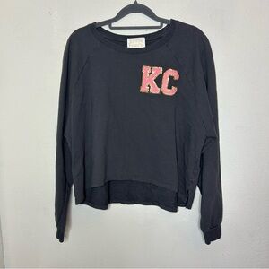 Judith March Cropped Sweatshirt with KC (Kansas City?) Size Medium